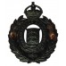 Lancashire Constabulary Black Wreath Helmet Plate - King's Crown