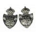Pair of Worcestershire Constabulary Chrome Collar Badges - King's Crown