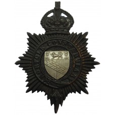 Norfolk Constabulary Black Helmet Plate - King's Crown