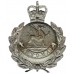 Glamorgan Constabulary Chrome Wreath Helmet Plate - Queen's Crown