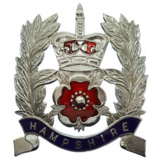 Hampshire Constabulary Sergeants Enamelled Helmet Plate - Queen's Crown