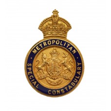 Metropolitan Special Constabulary Enamelled Cap/Lapel Badge - King's Crown