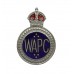 Women's Auxiliary Police Corps (W.A.P.C.) Enamelled Lapel Badge - King's Crown