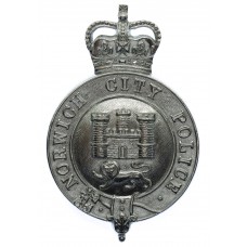 Norwich City Police Helmet Plate - Queen's Crown