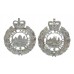 Pair of Royal Hong Kong Police Collar Badges - Queen's Crown