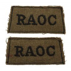 Pair of Royal Army Ordnance Corps (R.A.O.C.) WW2 Cloth Slip On Sh