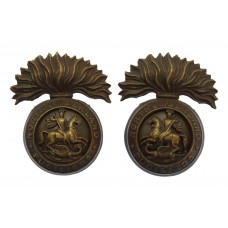 Pair of Northumberland Fusiliers Officer's Service Dress Collar Badges