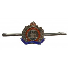 Suffolk Regiment Sterling Silver & Enamel Sweetheart Brooch - King's Crown