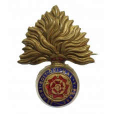Royal Fusiliers Brass & Enamel Sweetheart Brooch - King's Crown