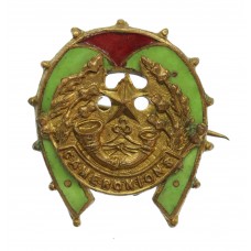 Cameronians (Scottish Rifles) Brass & Enamel Horseshoe Sweetheart Brooch