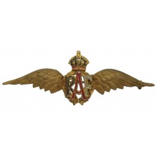 Royal Air Force (R.A.F.) Brass & Enamel Sweetheart Brooch - King's Crown