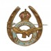 Royal Air Force (R.A.F.) Brass & Enamel Horseshoe Sweetheart Brooch - King's Crown