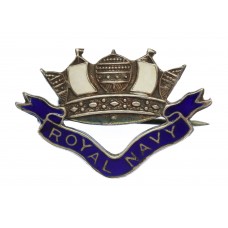 Royal Navy Sterling Silver & Enamel Sweetheart Brooch