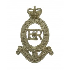 Royal Horse Artillery (R.H.A.) White Metal Cap Badge - Queen's Crown