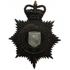 Cambridgeshire Constabulary Black Helmet Plate - Queen's Crown
