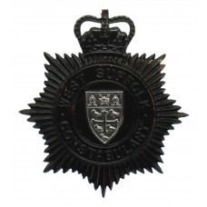 West Suffolk Constabulary Small Star Night Helmet Plate - Queen's Crown