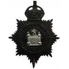 West Suffolk Constabulary Black Helmet Plate - King's Crown