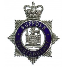 Suffolk Constabulary Senior Officer's Enamelled Cap Badge - Queen's Crown