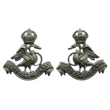 Pair of Buckinghamshire Constabulary Collar Badges - King's Crown