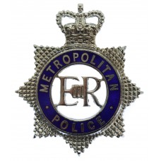 Metropolitan Police Senior Officer's Enamelled Cap Badge - Queen's Crown