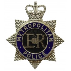 Metropolitan Police Senior Officer's Silvered & Enamel Cap Ba