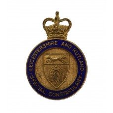 Leicestershire and Rutland Special Constabulary Enamelled Lapel Badge - Queen's Crown