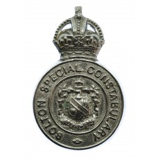 Bolton Special Constabulary Chrome Lapel/Cap Badge - King's Crown