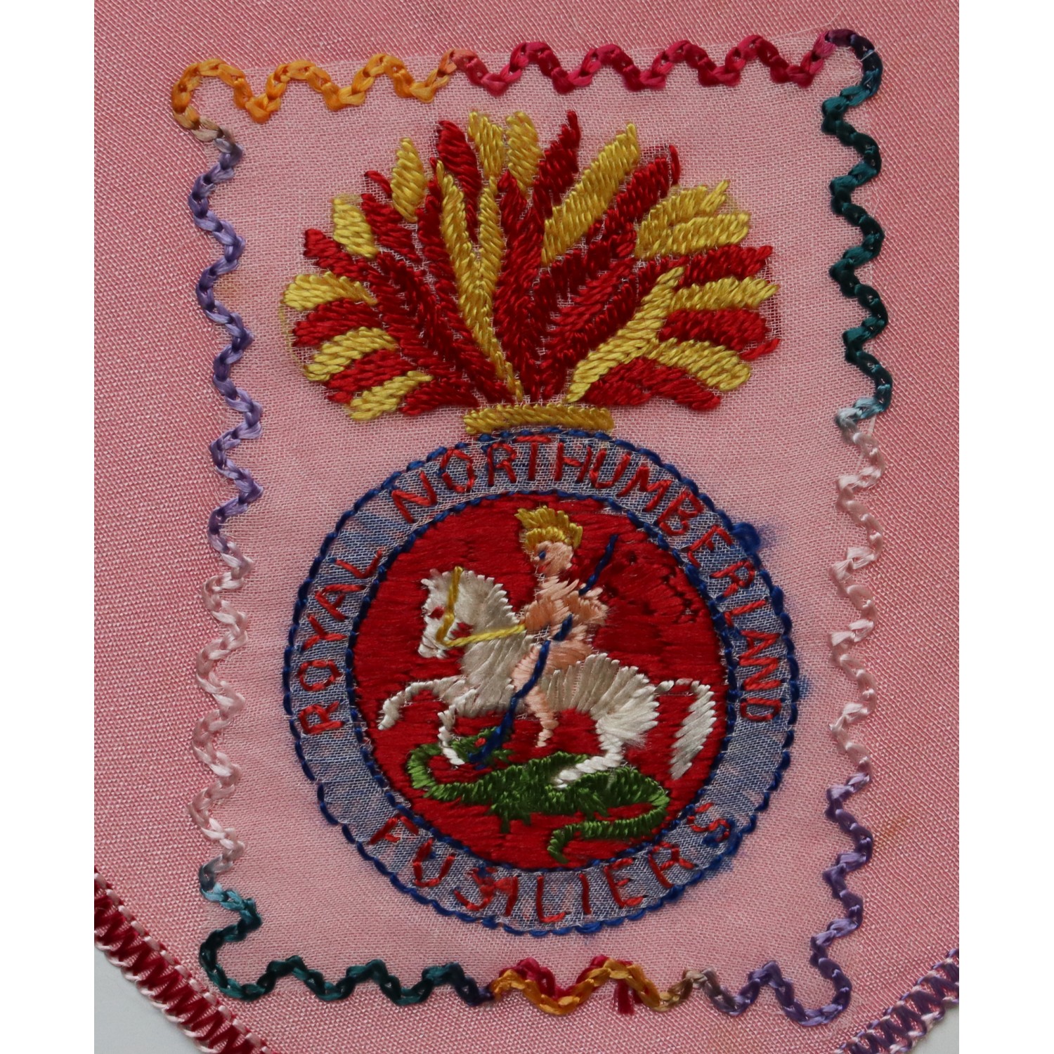 Royal Northumberland Fusiliers Embroidered Handkerchief