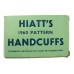 Hiatts 1960 Pattern Police Handcuffs with Key in Original Box 