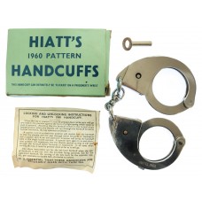 Hiatts 1960 Pattern Police Handcuffs with Key in Original Box 