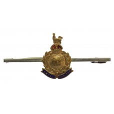 Royal Marines Brass & Enamel Sweetheart Brooch - King's Crown