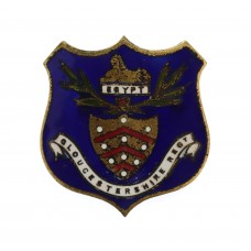 Gloucestershire Regiment Blue Enamelled Shield Sweetheart Brooch