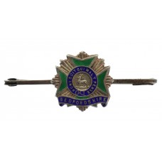 Bedfordshire Regiment Sterling Silver & Enamel Shield Sweetheart Brooch