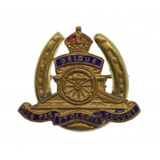 Royal Artillery Brass & Enamel Horseshoe Sweetheart Brooch