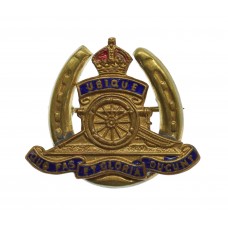Royal Artillery Brass & Enamel Horseshoe Sweetheart Brooch