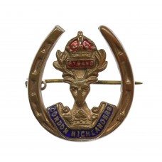 Seaforth Highlanders Brass & Enamel Horseshoe Sweetheart Brooch