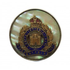 Suffolk Regiment Mother of Pearl & Silver Rim Sweetheart Brooch