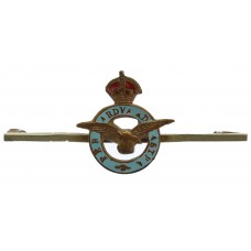 Royal Air Force (R.A.F.) Brass & Enamel Sweetheart Brooch - K