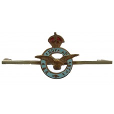 Royal Air Force (R.A.F.) Brass & Enamel Sweetheart Brooch - King's Crown