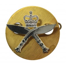 Royal Gurkha Rifles Chrome Cap Badge - Queen's Crown