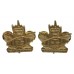 Pair of Canadian Windsor Regiment (R.C.A.C.) Collar Badges - Queen's Crown