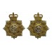 Pair of Canadian Postal Corps Bi-Metal Collar Badges - Queen's Crown