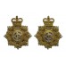 Pair of Canadian Postal Corps Bi-Metal Collar Badges - Queen's Crown