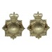 Pair of Canadian Postal Corps Bi-Metal Collar Badges - Queen's Crown