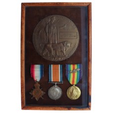 WW1 Twice Mentioned in Despatches 1914-15 Star Medal Trio and Memorial Plaque - Major F.G. Owens, Liverpool Regiment