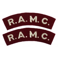 Pair of Royal Army Medical Corps (R.A.M.C.) Cloth Shoulder Titles