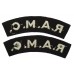 Pair of Royal Army Medical Corps (R.A.M.C.) Cloth Shoulder Titles