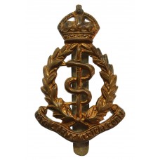 Royal Army Medical Corps (R.A.M.C.) Brass Cap Badge - King's Crow