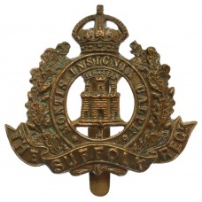 Suffolk Regiment WW1 All Brass Economy Cap Badge