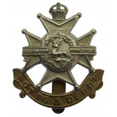 Notts & Derby Regiment (Sherwood Foresters) Cap Badge - King's Crown